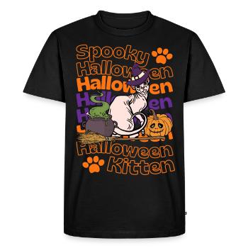 Sphynx Halloween Katze Spooky Halloween Chat - T-shirt Premium bio Homme - noir - Devant - Nico (187cm)