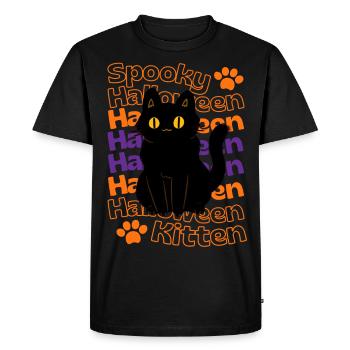 Halloween cat for Halloween lovers - Men's Premium Organic T-Shirt - black - Front - Nico (187cm)