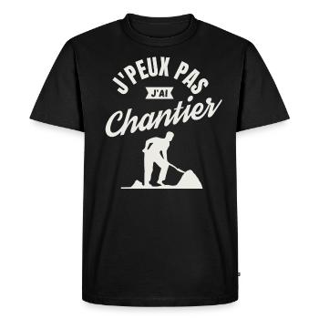 J'peux pas j'ai chantier - T-shirt Premium bio Homme - noir - Devant - Nico (187cm)