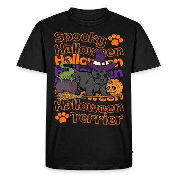 Cute Scottish Terrier Halloween Spooky Halloween - Men's Premium Organic T-Shirt - black - Front - Nico (187cm)