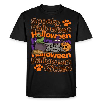 Chartreux Carthusian Halloween Cat - Men's Premium Organic T-Shirt - black - Front - Nico (187cm)