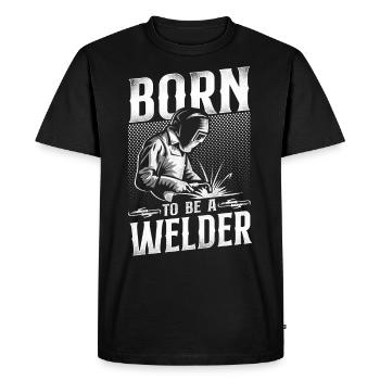Soudeur Soudeur Vintage Né Pour Être - T-shirt Premium bio Homme - noir - Devant - Nico (187cm)