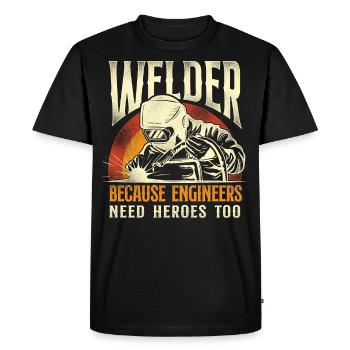 Welder Welding Vintage Retro - Men's Premium Organic T-Shirt - black - Front - Nico (187cm)