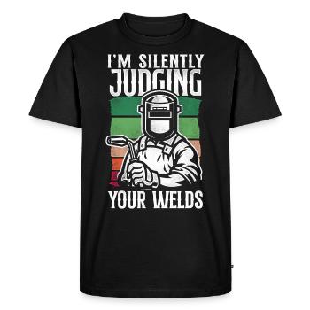 Welder Welding Vintage Retro I'm - Men's Premium Organic T-Shirt - black - Front - Nico (187cm)