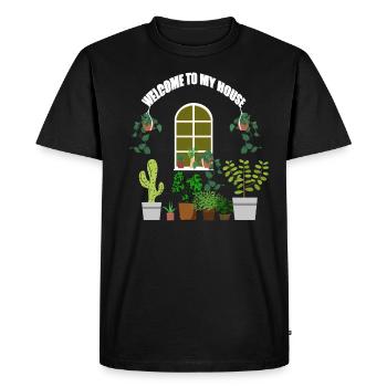 amoureux de la jungle urbaine et des plantes - T-shirt Premium bio Homme - noir - Devant - Nico (187cm)