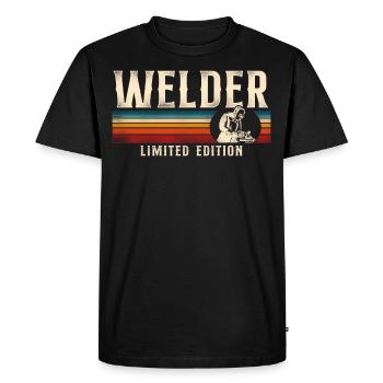 Welder Welding Retro Vintage - Men's Premium Organic T-Shirt - black - Front - Nico (187cm)