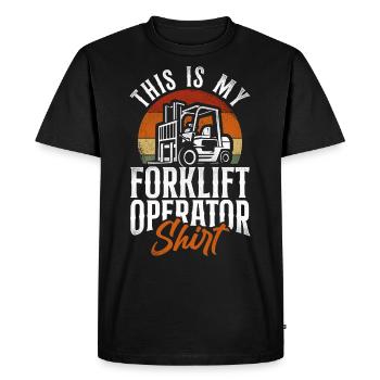 Certified Forklift Truck Operator - Men's Premium Organic T-Shirt - black - Front - Nico (187cm)