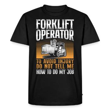 Certified Forklift Truck Operator - Men's Premium Organic T-Shirt - black - Front - Nico (187cm)