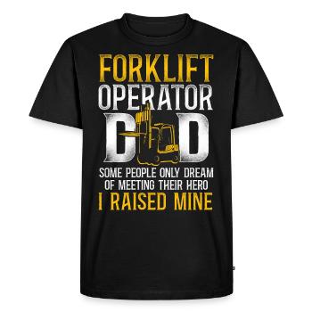 Certified Forklift Truck Operator - Men's Premium Organic T-Shirt - black - Front - Nico (187cm)