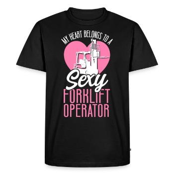 Opérateur de chariot élévateur certifié - T-shirt Premium bio Homme - noir - Devant - Nico (187cm)