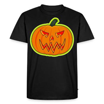 Creepy Pumpkin Face Lantern Costume Gift - Men's Premium Organic T-Shirt - black - Front - Nico (187cm)