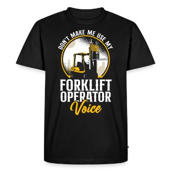 Certified Forklift Truck Operator - Men's Premium Organic T-Shirt - black - Front - Nico (187cm)
