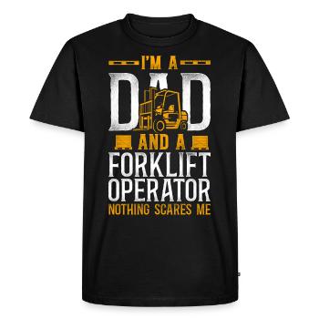 Certified Forklift Truck Operator - Men's Premium Organic T-Shirt - black - Front - Nico (187cm)