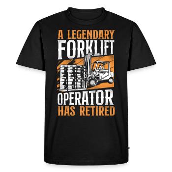 Opérateur de chariot élévateur certifié - T-shirt Premium bio Homme - noir - Devant - Nico (187cm)