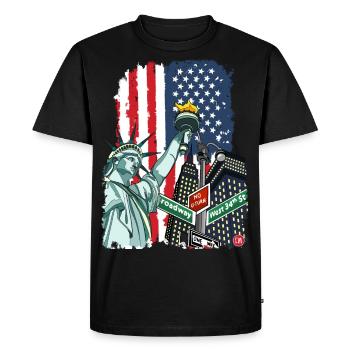 New York - Männer Premium Bio T-Shirt - Schwarz - Vorne - Nico (187cm)