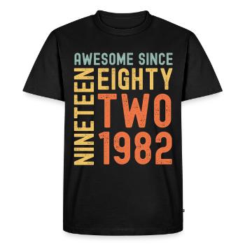 Awesome since 1982 Birthday Gift Year - Men's Premium Organic T-Shirt - black - Front - Nico (187cm)