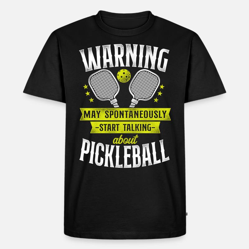 Pickleball Warning May - Männer Premium Bio T-Shirt - Schwarz