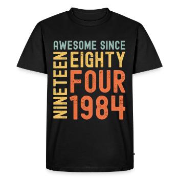 Génial depuis 1984 Année du cadeau d’anniversaire - T-shirt Premium bio Homme - noir - Devant - Nico (187cm)