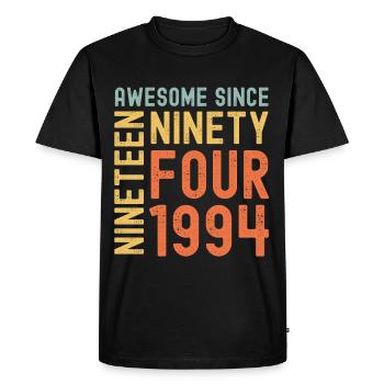Génial depuis 1994 Année du cadeau d’anniversaire - T-shirt Premium bio Homme - noir - Devant - Nico (187cm)