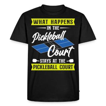 Pickleball Ce qui se passe au - T-shirt Premium bio Homme - noir - Devant - Nico (187cm)