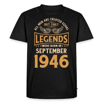 Birthday The Legends were published in September 1946 g - Men's Premium Organic T-Shirt - black - Front - Nico (187cm)
