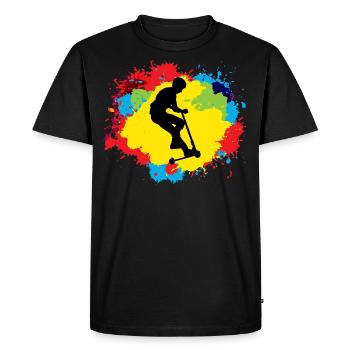 Stunt Scooter Freestyle Scootering Riding Colorful - Men's Premium Organic T-Shirt - black - Front - Nico (187cm)