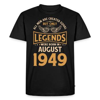 Anniversaire Les légendes ont été gebo en août 1949 - T-shirt Premium bio Homme - noir - Devant - Nico (187cm)