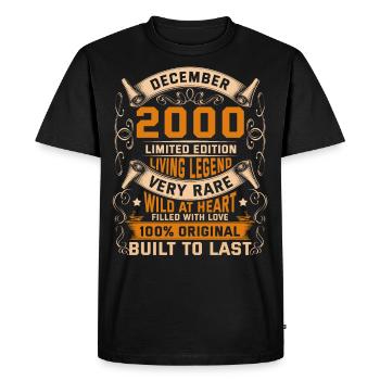 Birthday Legends 100% Original December 2000 - Men's Premium Organic T-Shirt - black - Front - Nico (187cm)