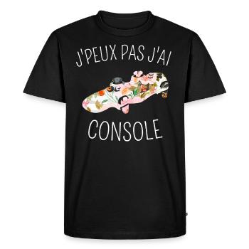 J Peux Pas J Ai Console - T-shirt Premium bio Homme - noir - Devant - Nico (187cm)
