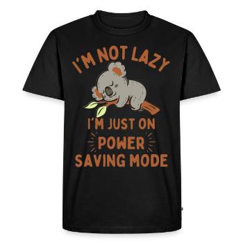 Koala drôle disant Mode d’économie d’énergie - T-shirt Premium bio Homme - noir - Devant - Nico (187cm)