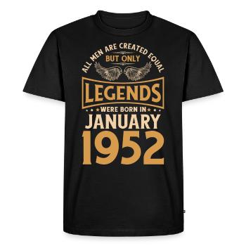 70th birthday 70 legends were created in January 1952 g - Men's Premium Organic T-Shirt - black - Front - Nico (187cm)