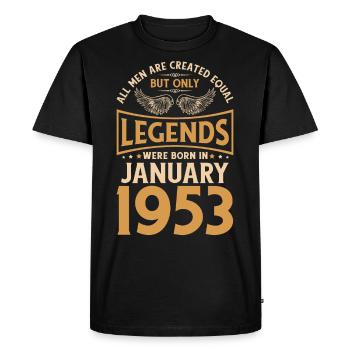 70th birthday 70 legends were created in January 1953 g - Men's Premium Organic T-Shirt - black - Front - Nico (187cm)