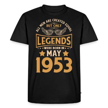 70e anniversaire 70 légendes ont été gebo en mai 1953 - T-shirt Premium bio Homme - noir - Devant - Nico (187cm)