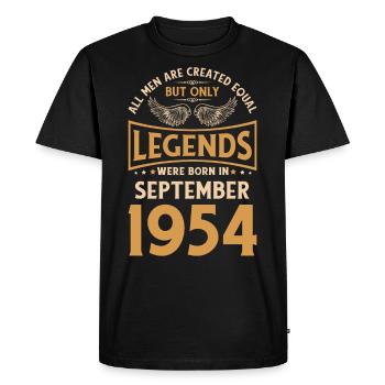 Birthday The Legends were published in September 1954 g - Men's Premium Organic T-Shirt - black - Front - Nico (187cm)