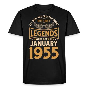 Anniversaire Les légendes ont été gebo en janvier 1955 - T-shirt Premium bio Homme - noir - Devant - Nico (187cm)