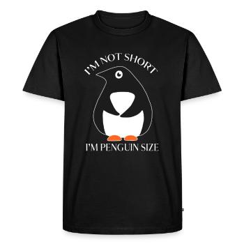 Je ne suis pas petit, je suis taille pingouin - T-shirt Premium bio Homme - noir - Devant - Nico (187cm)