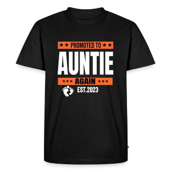Promu à tante à nouveau est 2023 / AuntieTo Be - T-shirt Premium bio Homme - noir - Devant - Nico (187cm)