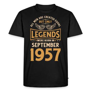 Birthday The Legends were born in September 1957 g - Men's Premium Organic T-Shirt - black - Front - Nico (187cm)