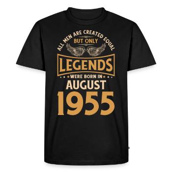 Anniversaire Les légendes ont été gebo en août 1955 - T-shirt Premium bio Homme - noir - Devant - Nico (187cm)