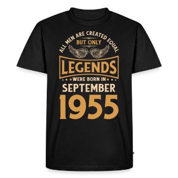 Birthday The legends were published in September 1955 g - Men's Premium Organic T-Shirt - black - Front - Nico (187cm)