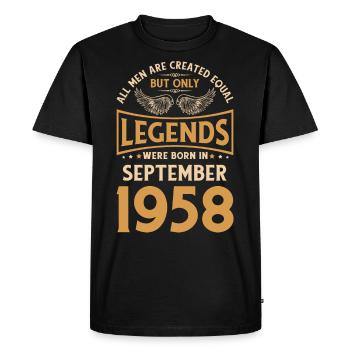 Birthday The Legends were published in September 1958 g - Men's Premium Organic T-Shirt - black - Front - Nico (187cm)