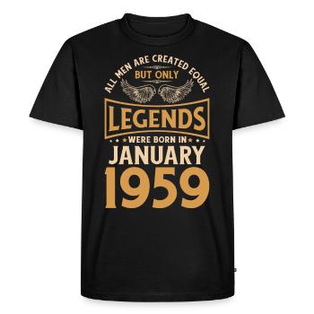Anniversaire Les légendes ont été gebo en janvier 1959 - T-shirt Premium bio Homme - noir - Devant - Nico (187cm)