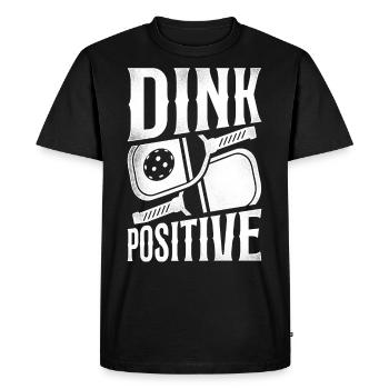 Pickleball Pun Dink Positive - Men's Premium Organic T-Shirt - black - Front - Nico (187cm)