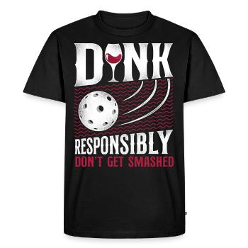Pickleball Pun Wine Dink - T-shirt Premium bio Homme - noir - Devant - Nico (187cm)