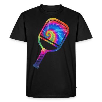 Pickleball Paddle Tie Dye Retro - Men's Premium Organic T-Shirt - black - Front - Nico (187cm)