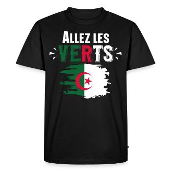 Verts Algérie Algérien Football Cadeau Humour - T-shirt Premium bio Homme - noir - Devant - Nico (187cm)