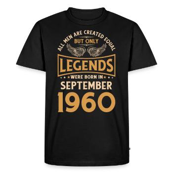 Birthday The Legends were born in September 1960 g - Men's Premium Organic T-Shirt - black - Front - Nico (187cm)
