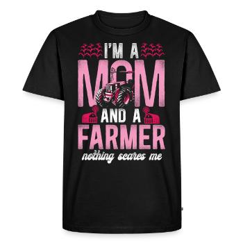 Agriculteur Agriculteur Maman Mère Tracteur - T-shirt Premium bio Homme - noir - Devant - Nico (187cm)
