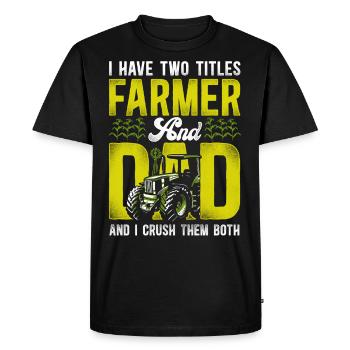 Agriculteur Agriculteur Papa Père Tracteur - T-shirt Premium bio Homme - noir - Devant - Nico (187cm)