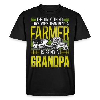 Agriculteur Agriculteur Grand-père Tracteur - T-shirt Premium bio Homme - noir - Devant - Nico (187cm)